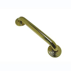 Decorative 16 in. x 1-1/4 in. Grab Bar in Polished Brass