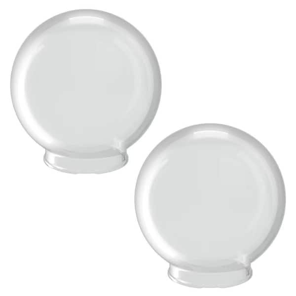 10 in. Smooth Acrylic White Globe with 3.94 in. Twist Lock Neck (2-Pack) - Fixture Not Included