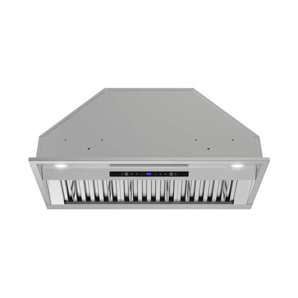 34 in. 350 CFM Frascati Ducted Insert Range Hood in Brushed Stainless Steel,Baffle Filters, Touchpad Control, LED Lights