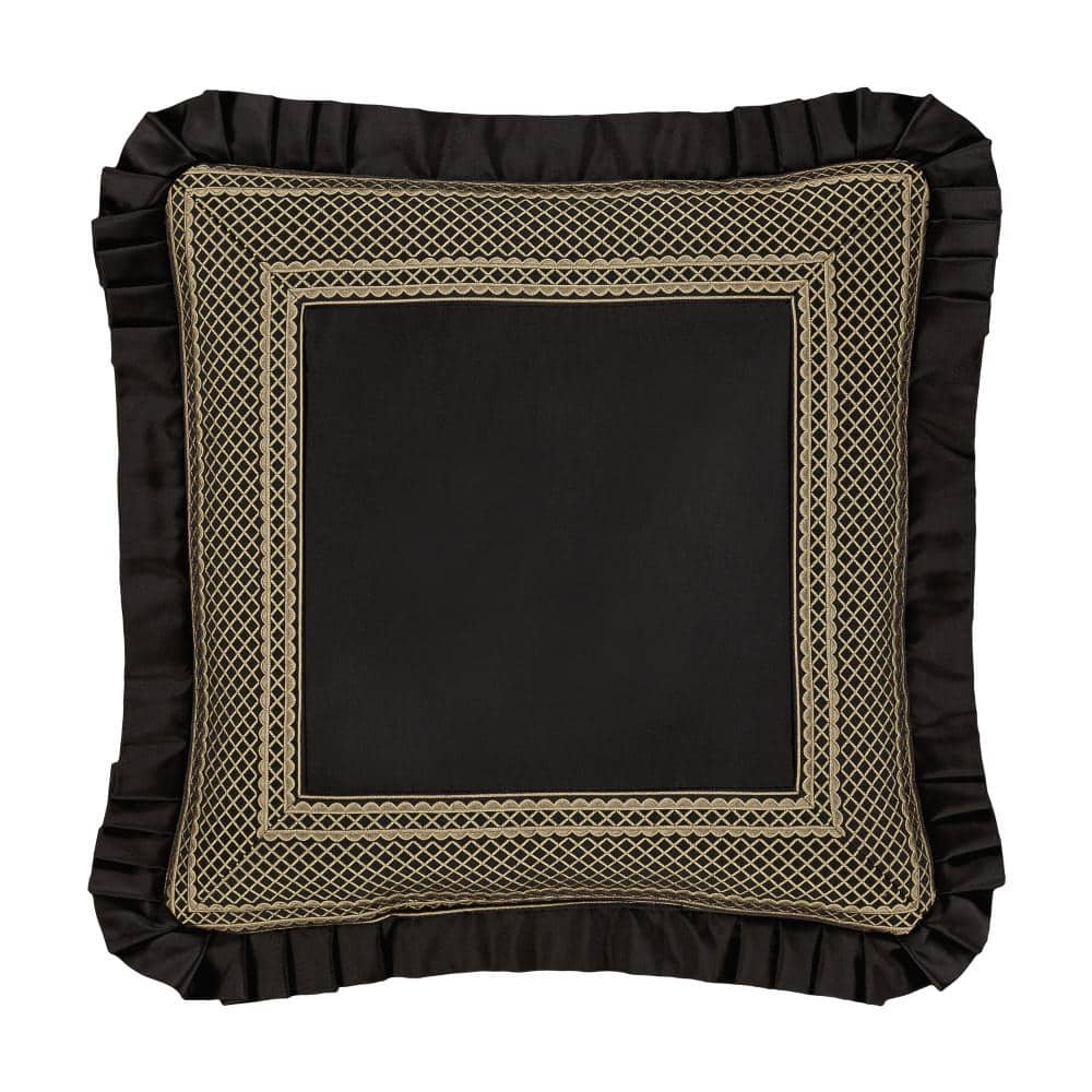 Branson Black and Gold Polyester 20 in. Square Decorative Throw Pillow 20 x