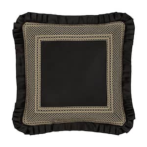 Branson Black and Gold Polyester 20 in. Square Decorative Throw Pillow 20 x 20 in.
