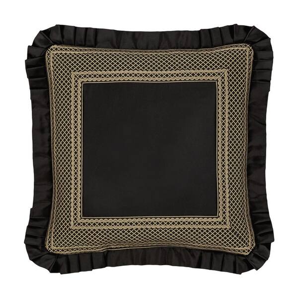 Unbranded Branson Black and Gold Polyester 20 in. Square Decorative Throw Pillow 20 x 20 in.