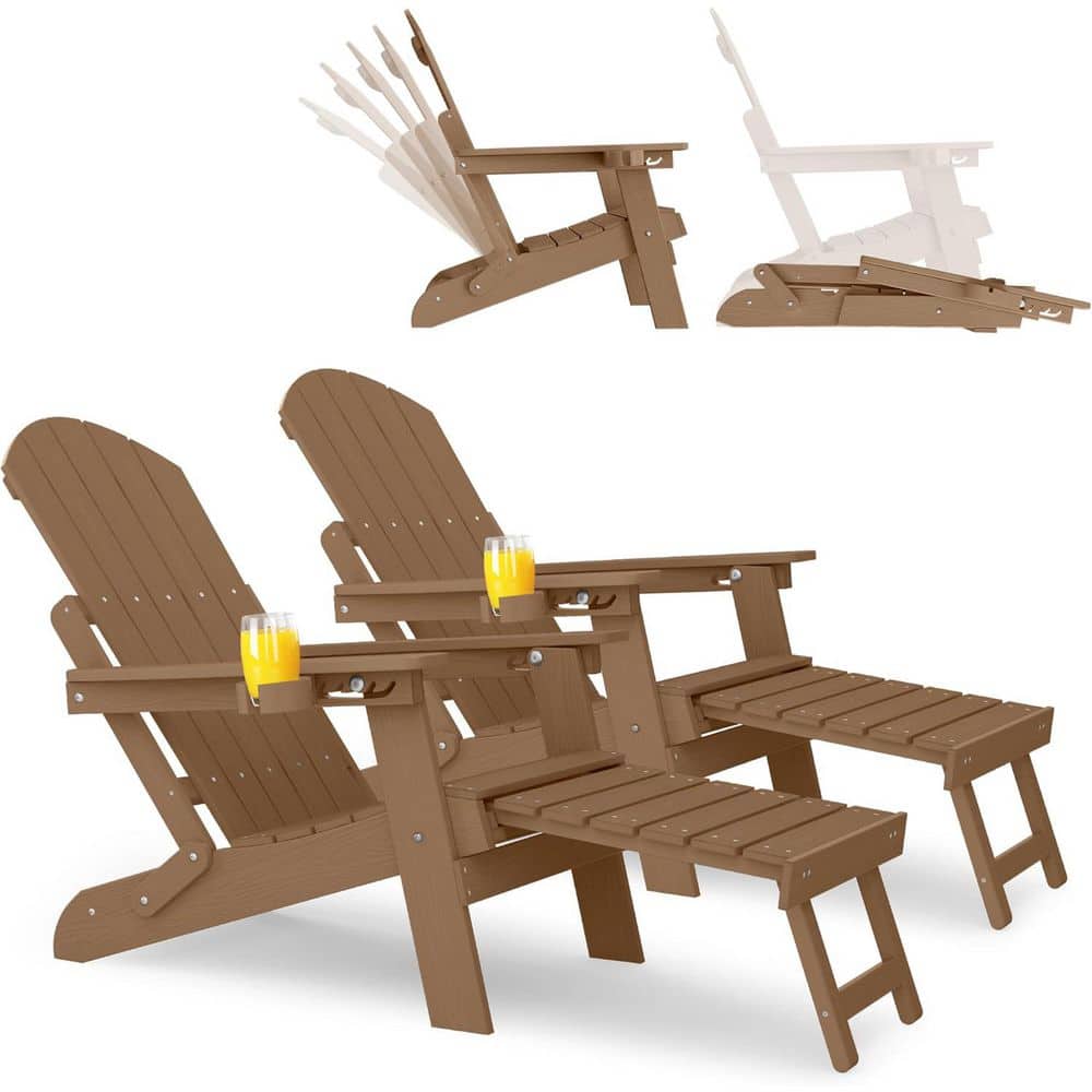 Mximu Teak Outdoor Folding Adirondack Chair with Integrated