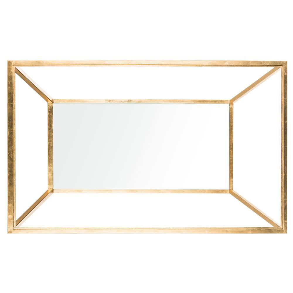 Allene Gold and Clear Glass Rectangular Coffee Table