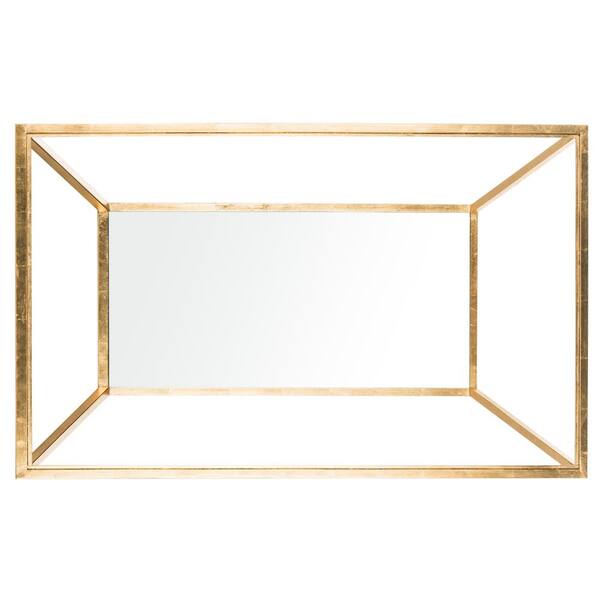 SAFAVIEH Allene 48 in. Gold/Glass Coffee Table FOX2601A - The Home
