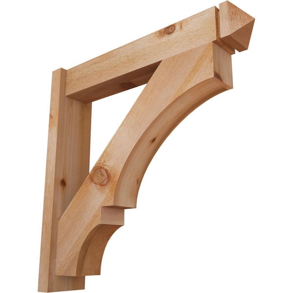 Ekena Millwork 6 in. x 30 in. x 30 in. Western Red Cedar Balboa Arts and Crafts Rough Sawn Outlooker