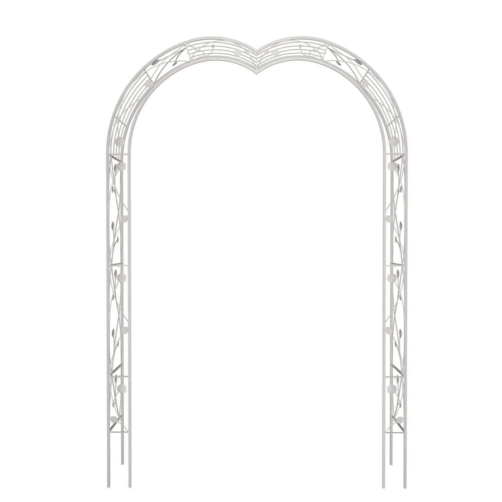 59 in. x 15.35 in. x 98.40 in. Cream White Iron Metal Outdoor Garden Arch Garden Arbor Trellis Assemble Freely Arch price history on PriceWatchPro