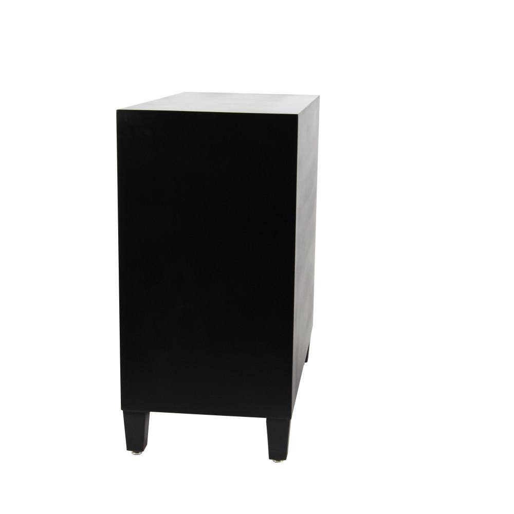Black and Silver Crescent Moon Relief 2-Door Office Cabinet