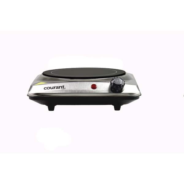 Courant 1000 Watts Portable Single Electric Burner, Stainless Steel Design