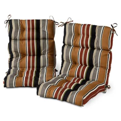 Brown Rust Outdoor Chair Cushions, Tufted Outdoor High Back Patio Chair Cushion Covers