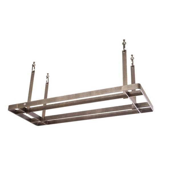 Handcrafted All Bars Ceiling Pot Rack with 12 Hooks Hammered Steel