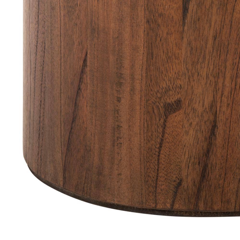 Transitional Dark Brown Round Wood Coffee Table - 28" Diameter