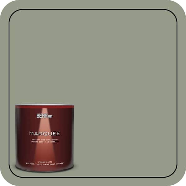BEHR MARQUEE 1 qt. #430F-4 False Cypress Matte Interior Paint & Primer