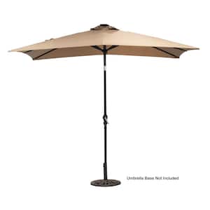 9 ft. x 7 ft. Rectangle Aluminum Solar Market Patio Umbrella in Beige