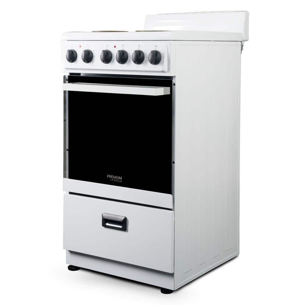 Premium White 20" Freestanding Electric Range with 4 Burners