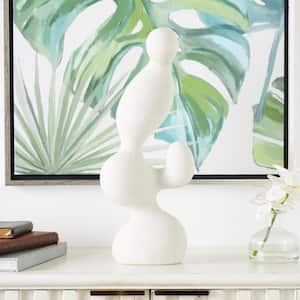 Litton Lane White Mother of Pearl Swirl Abstract Sculpture