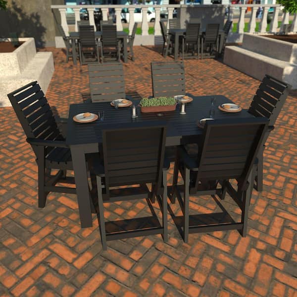 Unbranded Glennville 7-Pieces Recycled Plastic Outdoor Counter Dining Set