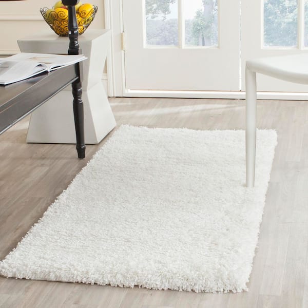 California 2 ft. x 3 ft. White Solid Color Accent Rug