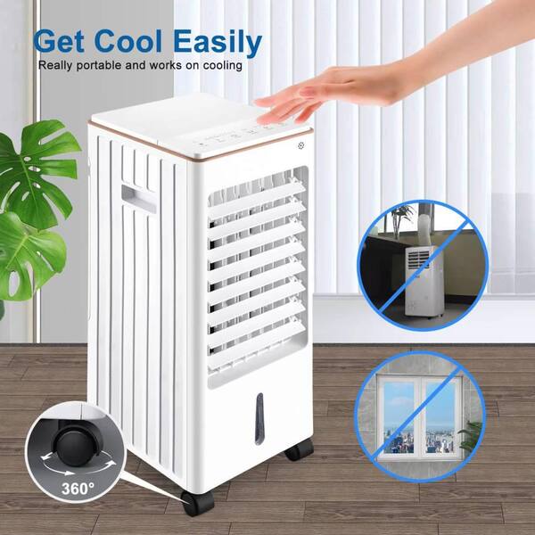 BLACK+DECKER Evaporative Air Cooler - Portable Air Conditioner Cooling Fan  with LED Display, Remote Control, 2-Gallon Water Tank - Compact and