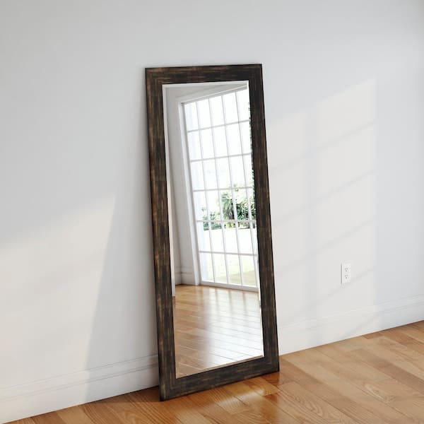 Unbranded Oversized Brown Wood Cottage Farmhouse Rustic Mirror (71 in. H X 30.5 in. W)