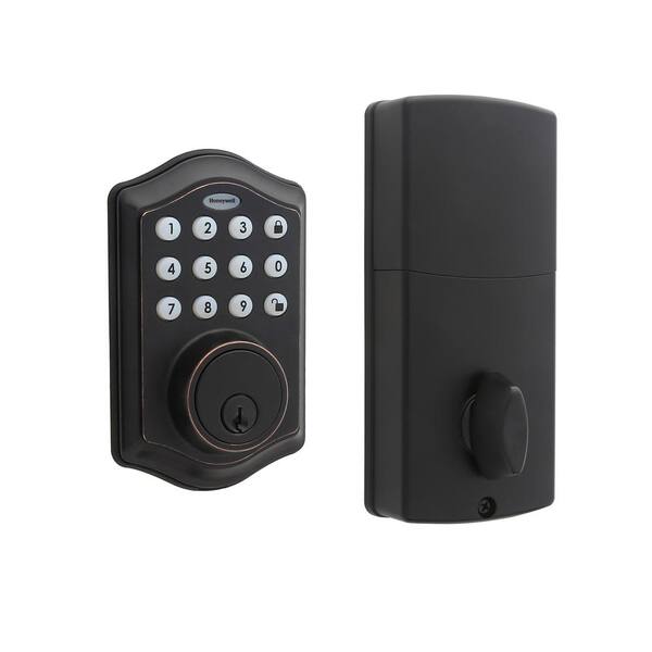 Honeywell Electronic Keypad Oil Rubbed Bronze Single Cylinder Deadbolt ...