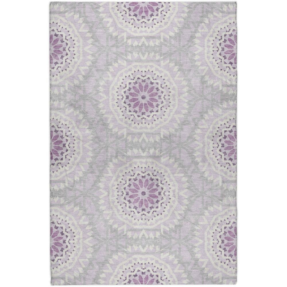 Dream Shag Premium Machine Washable Abstract ADS619 Lilac 5 ft. x 7 ft. 6 in. Area Rug price history on PriceWatchPro