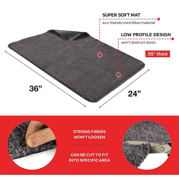 Ludlz Indoor Doormat Solid Color Semicircular Super Absorbent