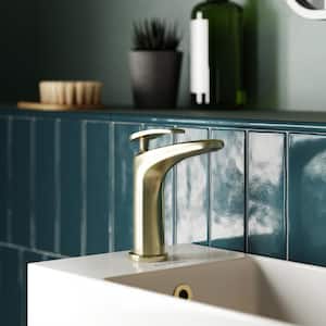 Sublime Single-Handle Single-Hole Bathroom Faucet in Brushed Gold