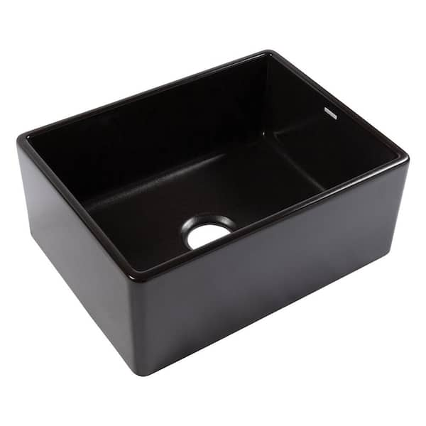 SINKOLOGY Bradstreet II 24 in. Farmhouse Apron Front Undermount Single Bowl Matte Black Fireclay Kitchen Sink