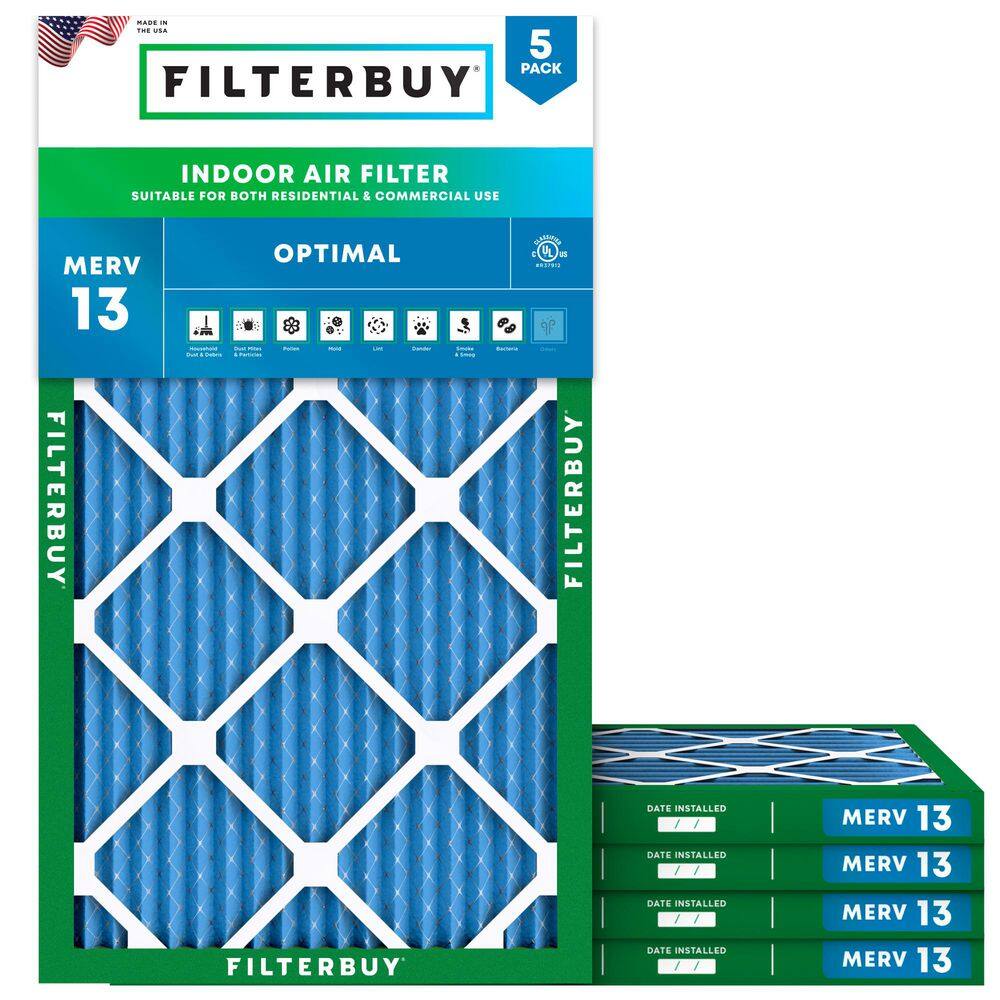11.25 in. x 23.25 in. x 1 in. MERV 13 (FPR 10) Health Defense Pleated HVAC AC Furnace Air Filters Replacement (5-Pack) price history on PriceWatchPro