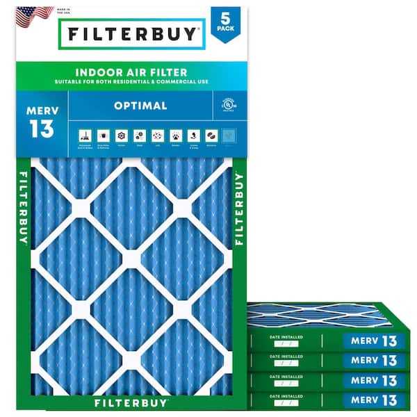 12.75 in. x 21 in. x 1 in. MERV 13 (FPR 10) Health Defense Pleated HVAC AC Furnace Air Filters Replacement (5-Pack)