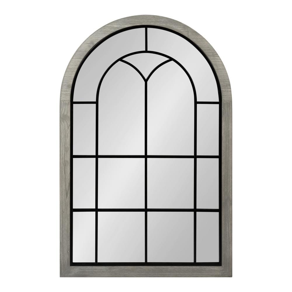 Joffrey Gray Wood Arched Full Length Wall Mirror