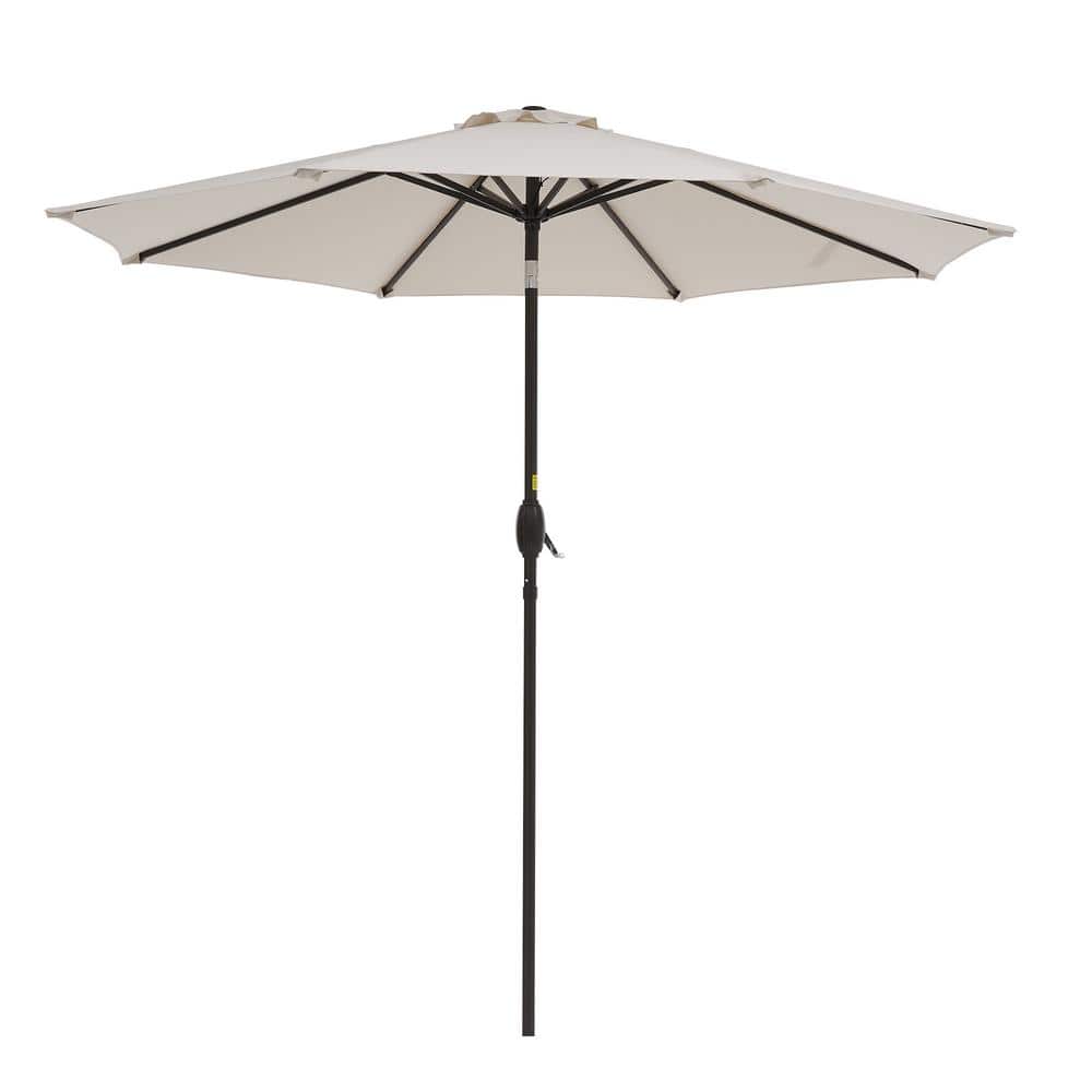 9 ft. Outdoor Steel Patio Umbrella Market Umbrella, Tilt Adjustment and Cra