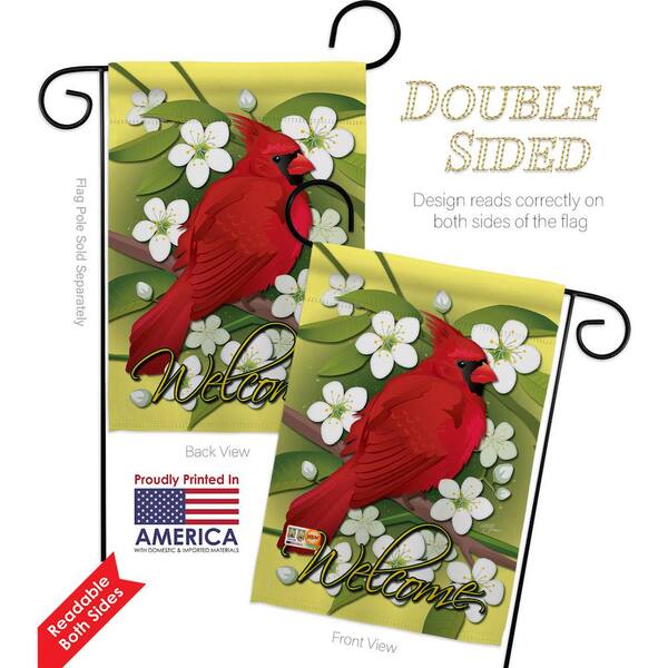 thumbnail interactive-video image 1 of 2-Pack Welcome Spring Garden Flags - Double Sided Bird & Butterfly Design, 12x18 Inch 1 of 11