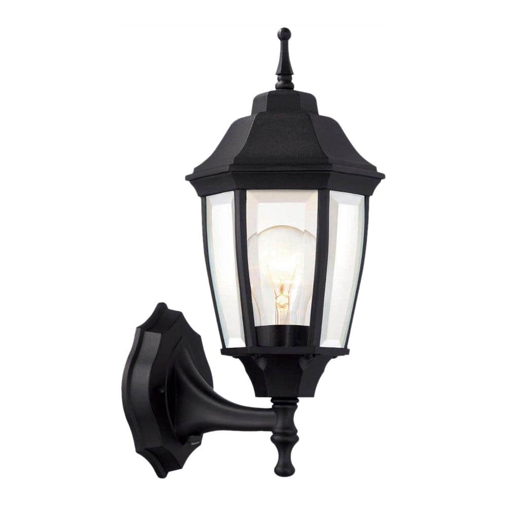 TRiNiDAD THE  2024 リカルド Type2 Hampton Bay 1-Light Black Dusk-to-Dawn Outdoor Wall Lantern Sconce