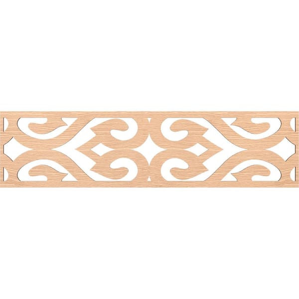Ekena Millwork Keene Fretwork 0.25 in. D x 47 in. W x 12 in. L Red Oak Wood Panel Moulding