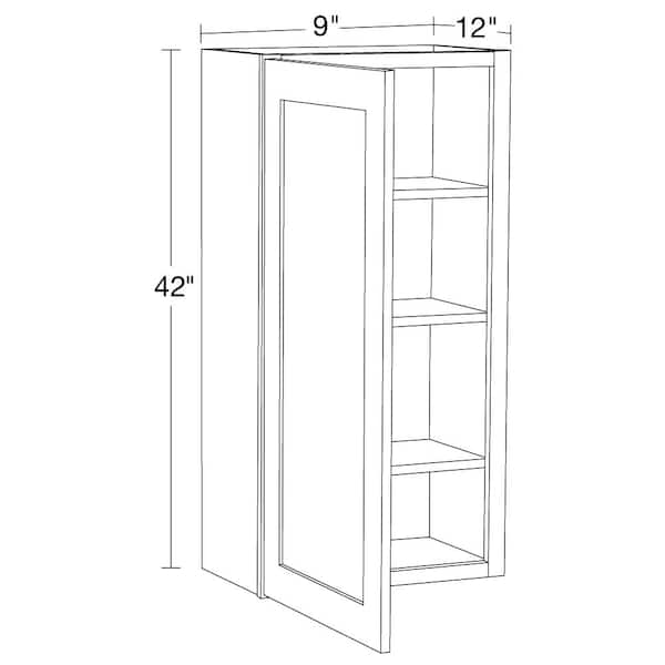 WPP942: Kitchen Wall Pull-Out Pantry Cabinet, 9W x 42H x 12D