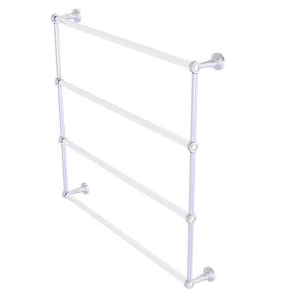 Allied Brass Pacific Beach 36 in. 4-Tier Ladder Towel Bar with Dotted Accents in Polished Chrome
