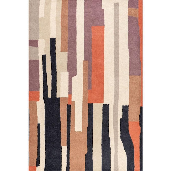 RUGS USA Dumbo Abstract Wool Multi 5 ft. x 8 ft. Indoor/Outdoor Patio Rug