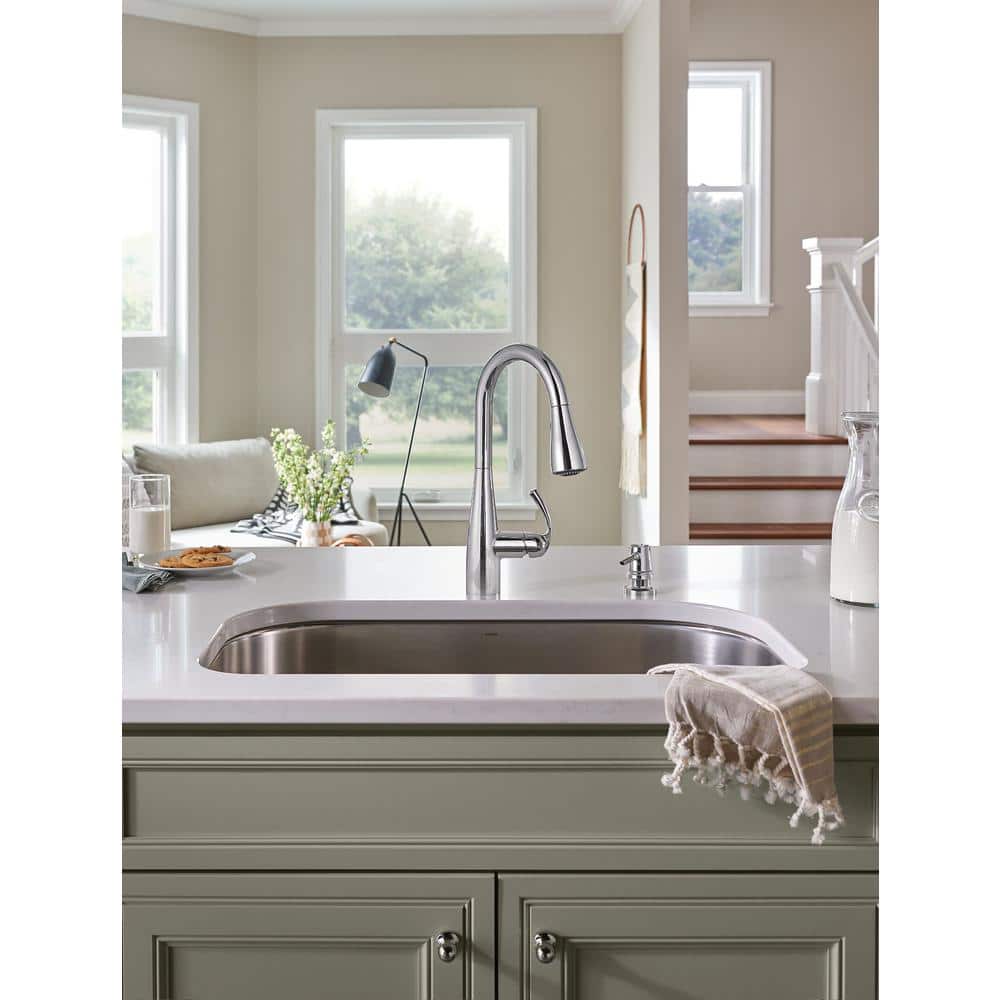 Essie Chrome Pull-Down Sprayer Kitchen Faucet with Reflex