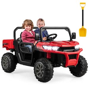 24-Volt Kids Ride On Dump Truck 2-Seater Electric Truck w/Remote Control Red