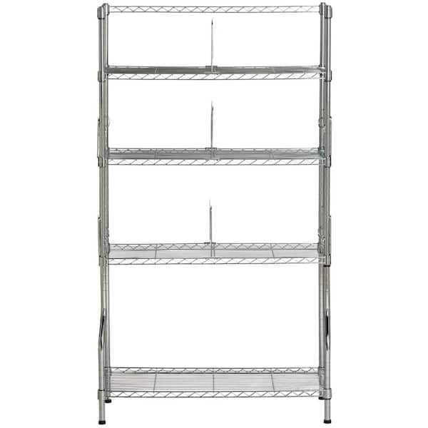 SAFAVIEH Chrome 5-Tier Carbon Steel Wire Shelving Unit (30 in. W x 53 in. H x 12 in. D)