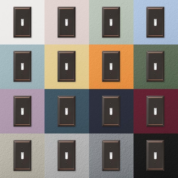 Hampton Bay - Metallic 1 Gang Duplex Outlet Steel Wall Plate - Aged Bronze