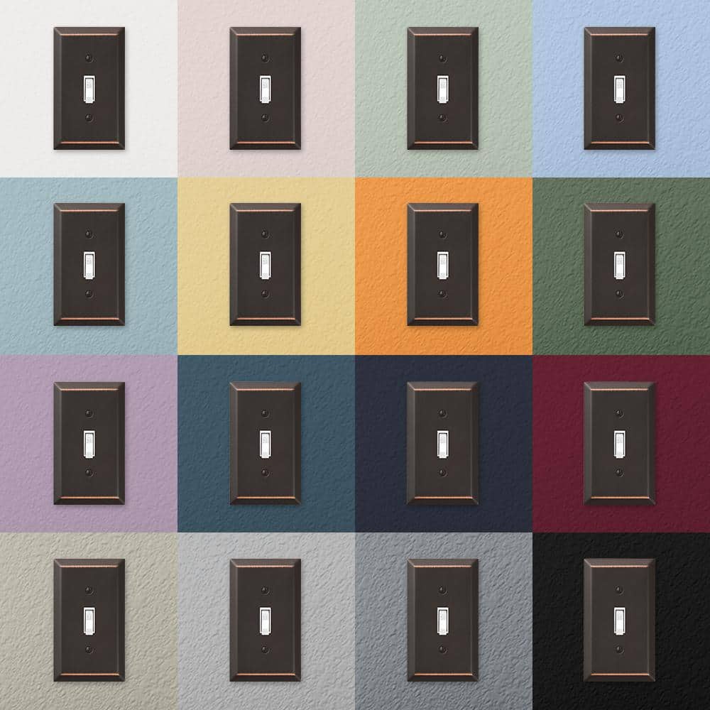 Century Aged Bronze 2-Gang Metal Rocker Wall Plate
