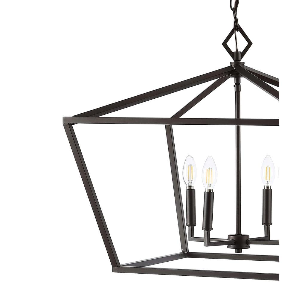 Gatsby Adjustable 98" Rustic Iron LED Lantern Pendant in Oil-Rubbed Bronze