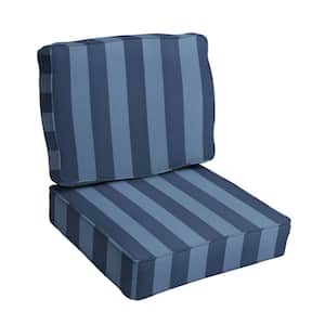 22.5 in. x 22.5 in. Deep Seating Indoor/Outdoor Corded Lounge Chair Cushion Set in Preview Capri