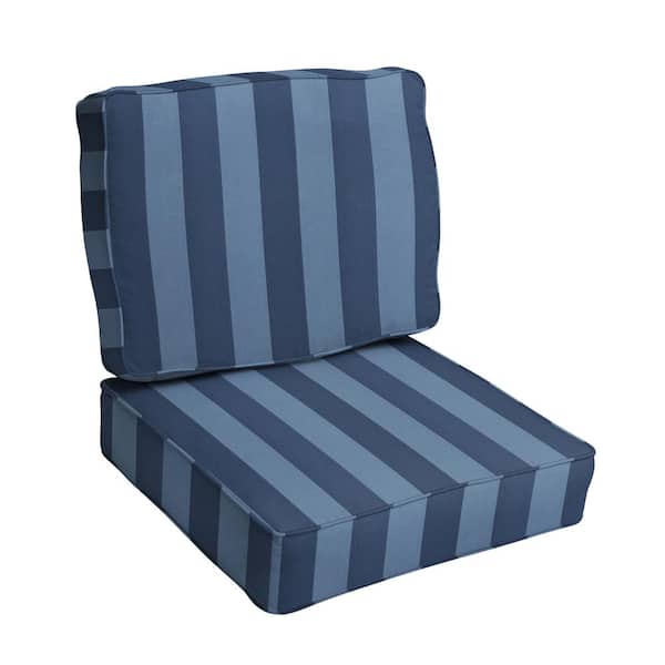 27 in. x 29 in. Deep Seating Indoor/Outdoor Corded Lounge Chair Cushion Set  in Preview Capri