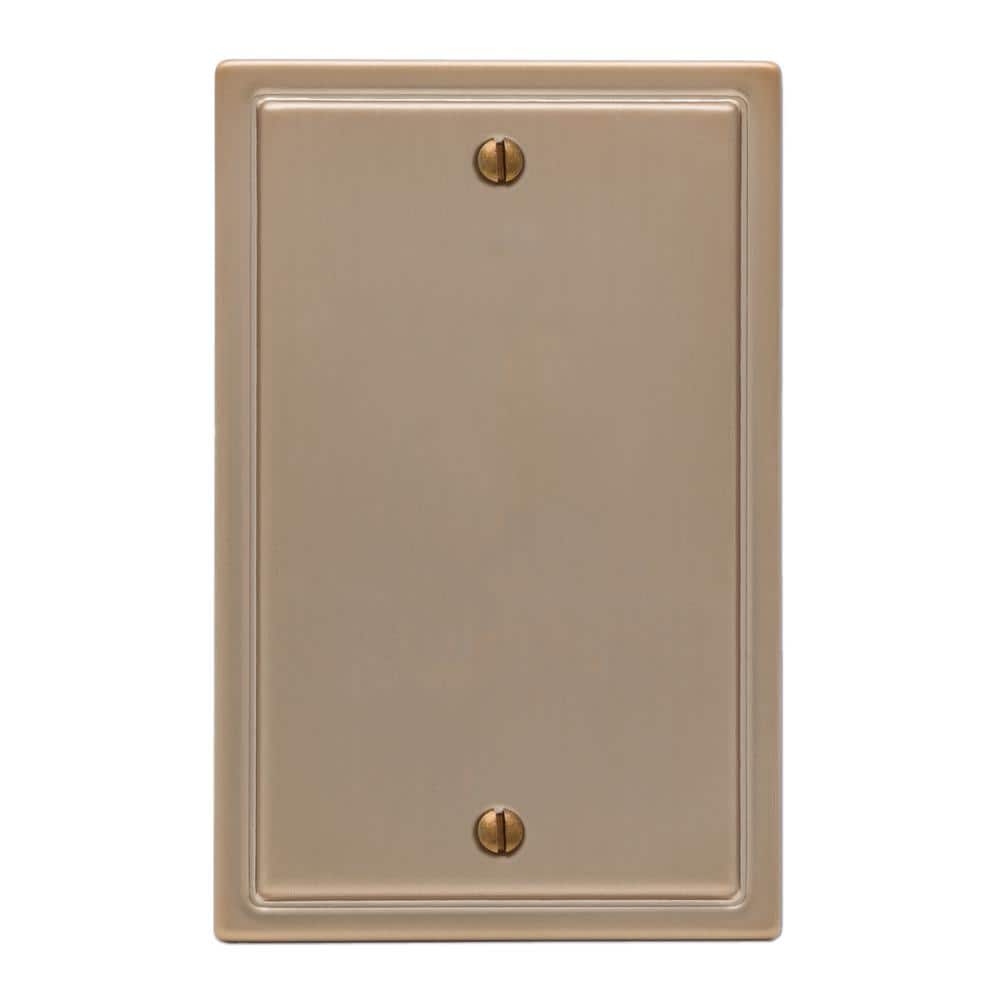 Brushed Bronze Single Blank Steel Wall Plate