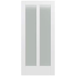 36 in. x 80 in. MODA Primed PMT1024 Solid Core Wood Interior Door Slab w/Translucent Glass