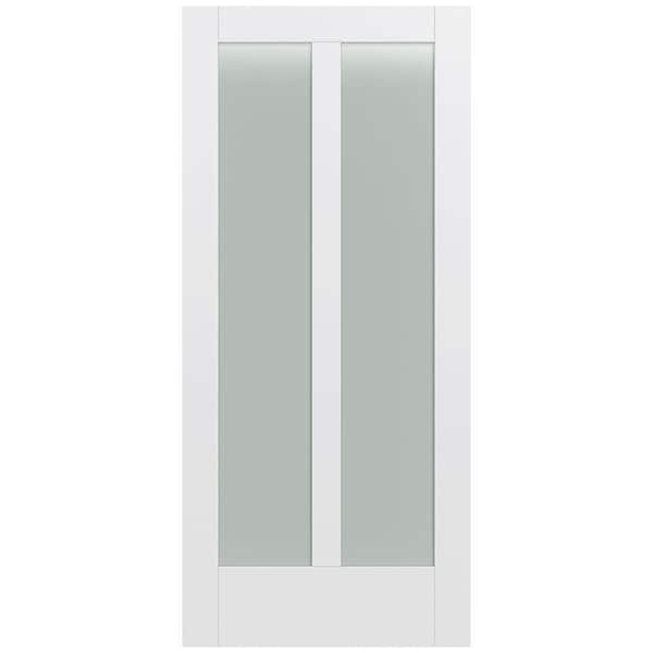 JELD-WEN 36 in. x 80 in. MODA Primed PMT1024 Solid Core Wood Interior Door Slab w/Translucent Glass